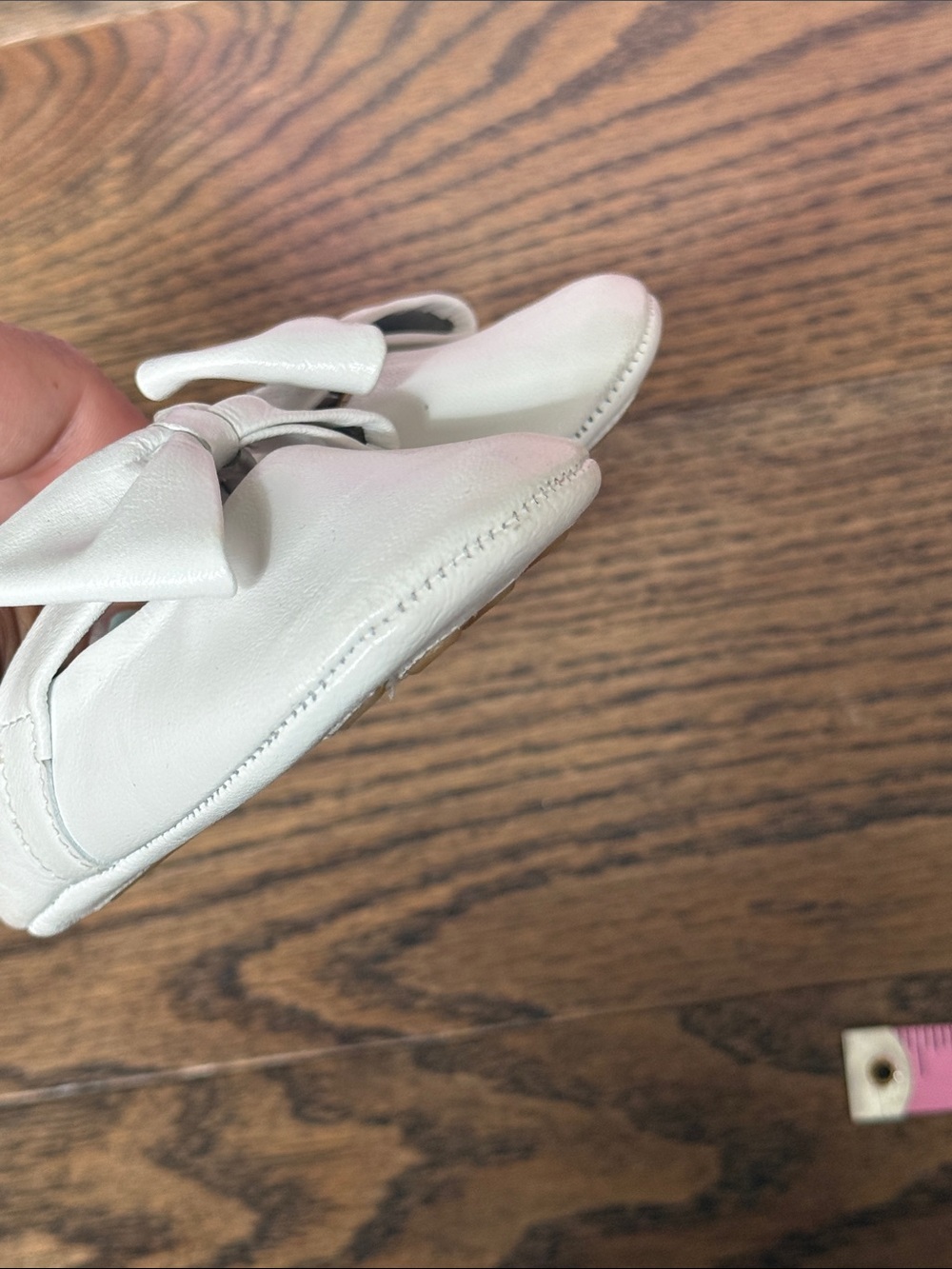 Elephantito Cream Bow Slip-On Baby Shoes size 3 baby walker NWOT - Picture 10 of 11